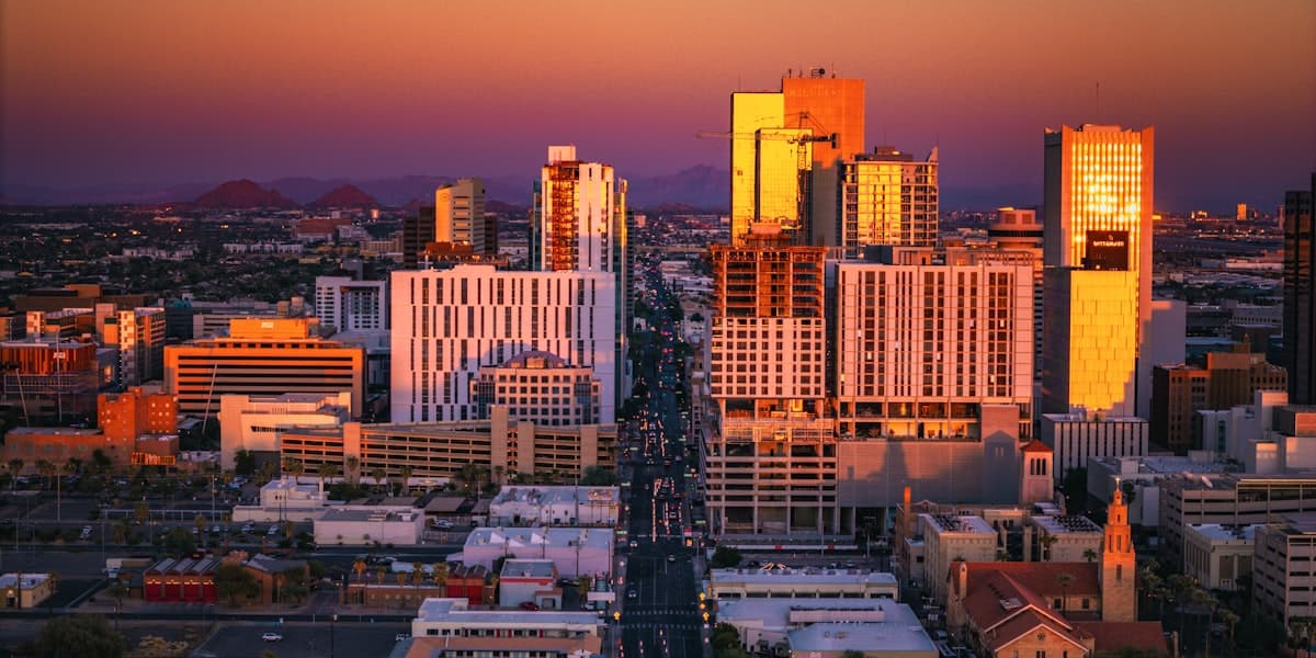Phoenix, Arizona sunset cityscape